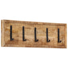 Rack de manteau mural vidaxl avec 5 crochets en bois de mangue solide