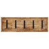 Rack de manteau mural vidaxl avec 5 crochets en bois de mangue solide