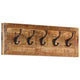 Rack de manteau mural vidaxl avec 5 crochets en bois de mangue solide