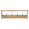 Rack de manteau mural vidaxl avec 4 crochets en bois de mangue solide