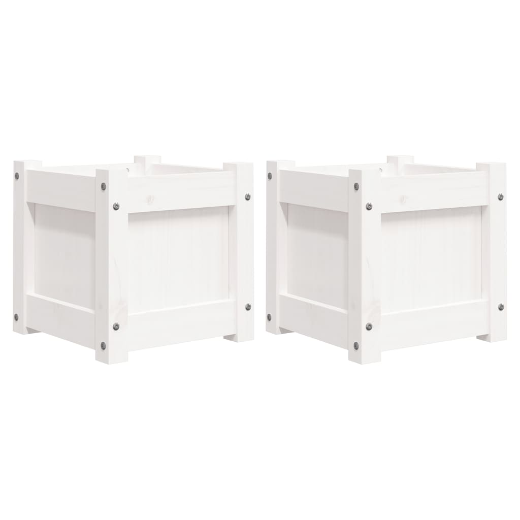 Jardinières vidaxl 2 pc cm en pin massif blanc