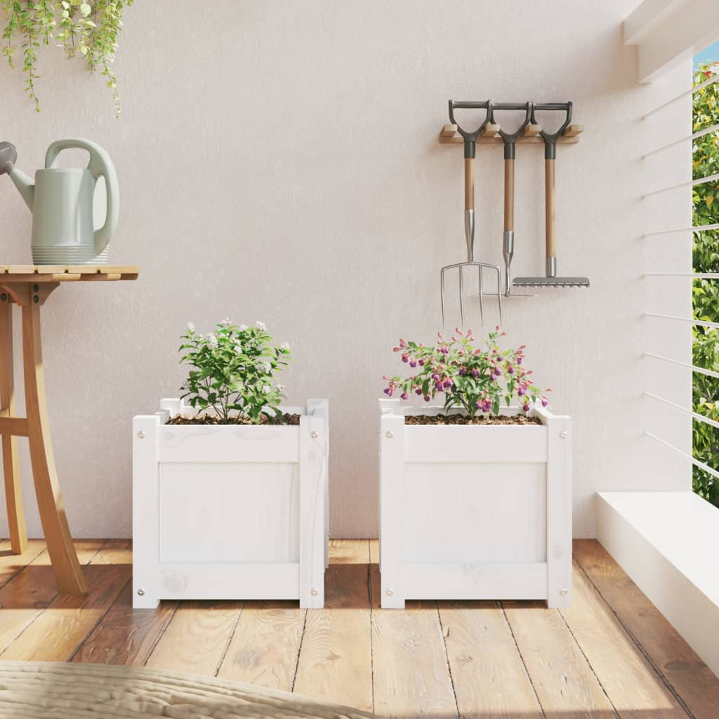 Jardinières vidaxl 2 pc cm en pin massif blanc