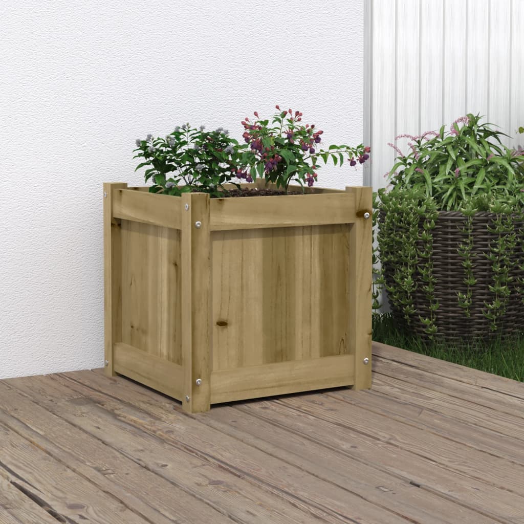 Boîte de planification Vidaxl 40x40x40 cm Pine imprégnée