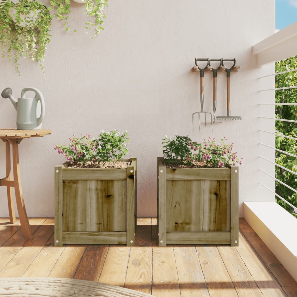 Jardinières vidaxl 2 pc cm en bois imprégné