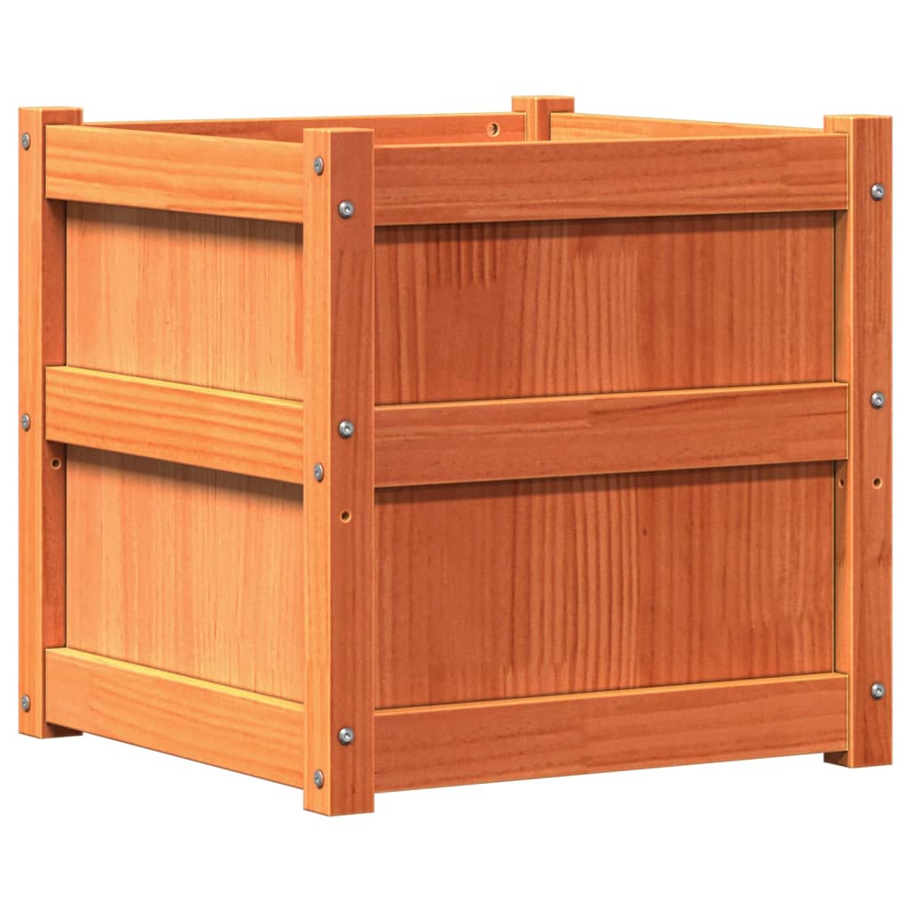 Vidaxl jardinière 50x50x50 cm pine solide lavage brun