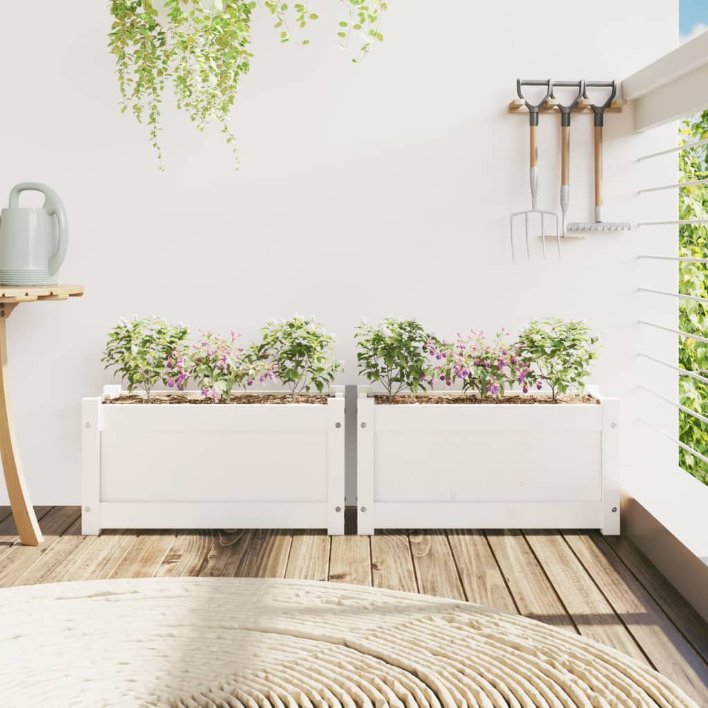 Jardinières vidaxl 2 pc cm en pin massif blanc