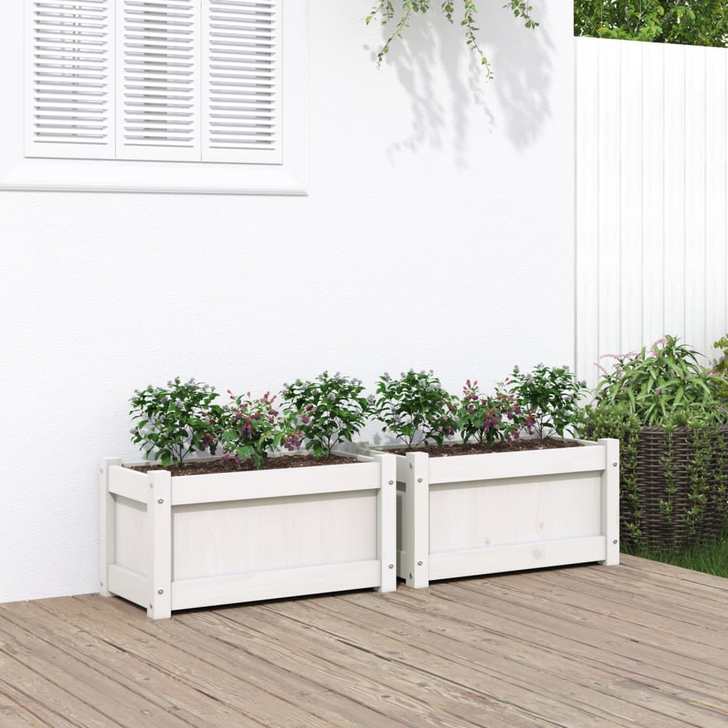 Jardinières vidaxl 2 pc cm en pin massif blanc