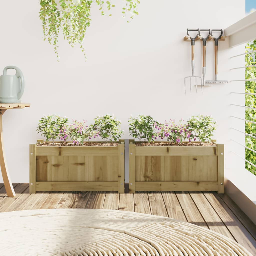 Jardinières vidaxl 2 pc cm en bois imprégné