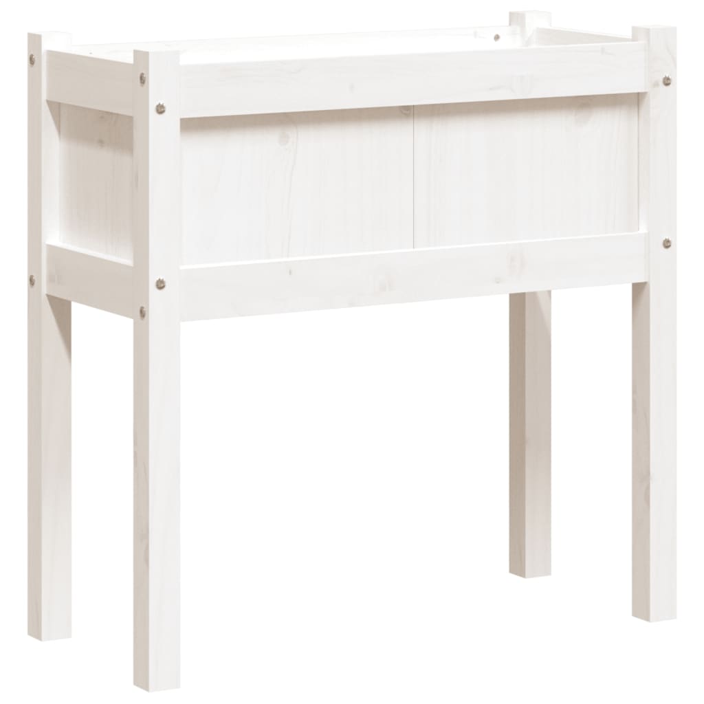 Boîte de planification Vidaxl avec des jambes 70x31x70 cm en pin solide blanc