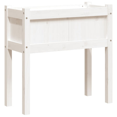 Boîte de planification Vidaxl avec des jambes 70x31x70 cm en pin solide blanc