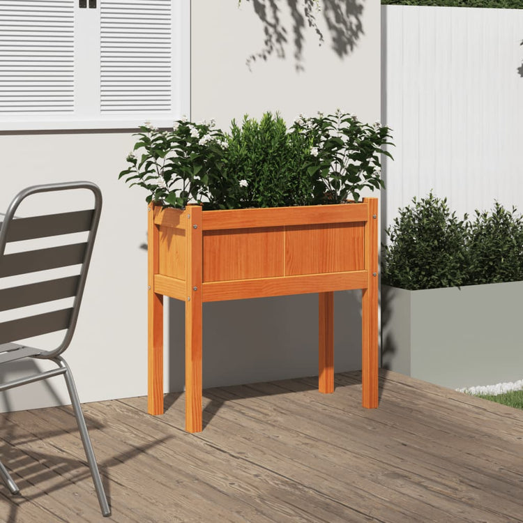 Jardinière Vidaxl avec des jambes 70x31x70 cm Brunier en bois de pin