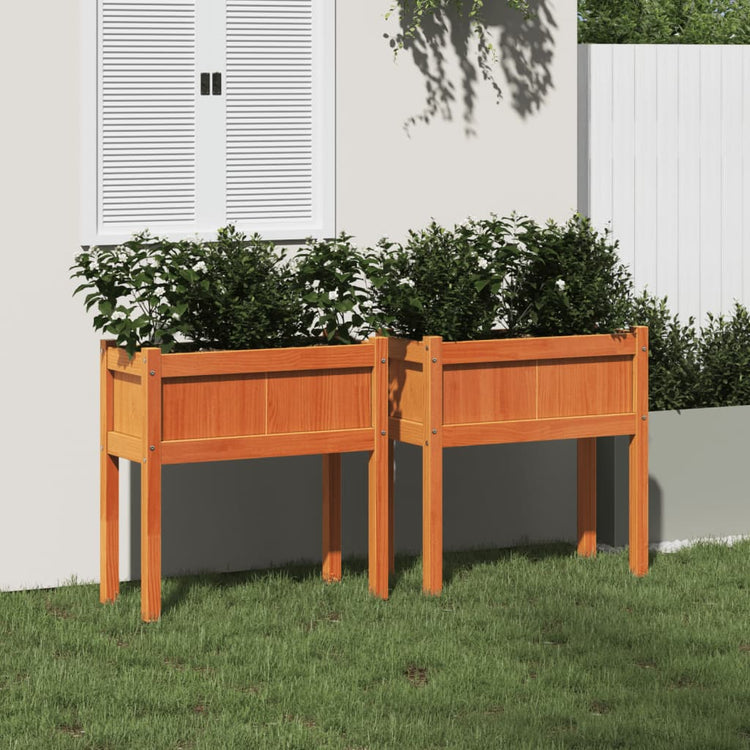 Jardinières vidaxl avec pattes 2 pcs cm lavage de pin massif brun