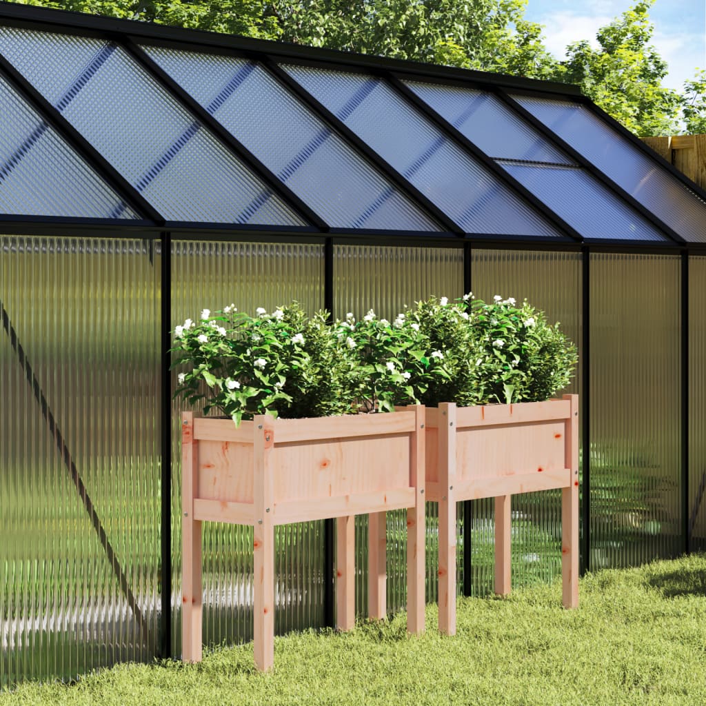 Jardinières vidaxl avec des jambes 2 pcs douglash solide