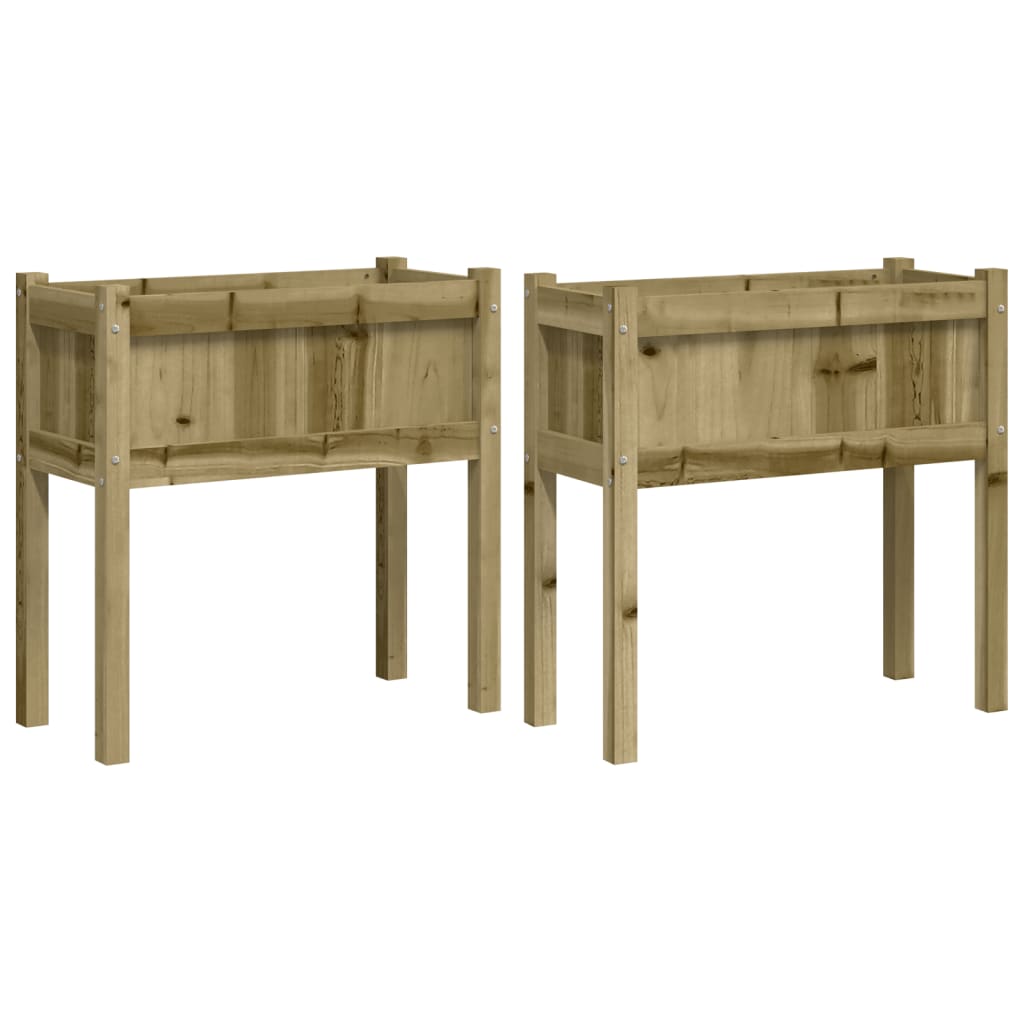 Jardinières vidaxl avec des jambes 2 pc cm en bois imprégné