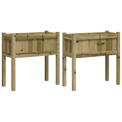 Jardinières vidaxl avec des jambes 2 pc cm en bois imprégné