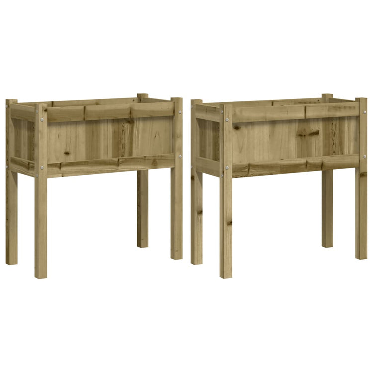 Jardinières vidaxl avec des jambes 2 pc cm en bois imprégné