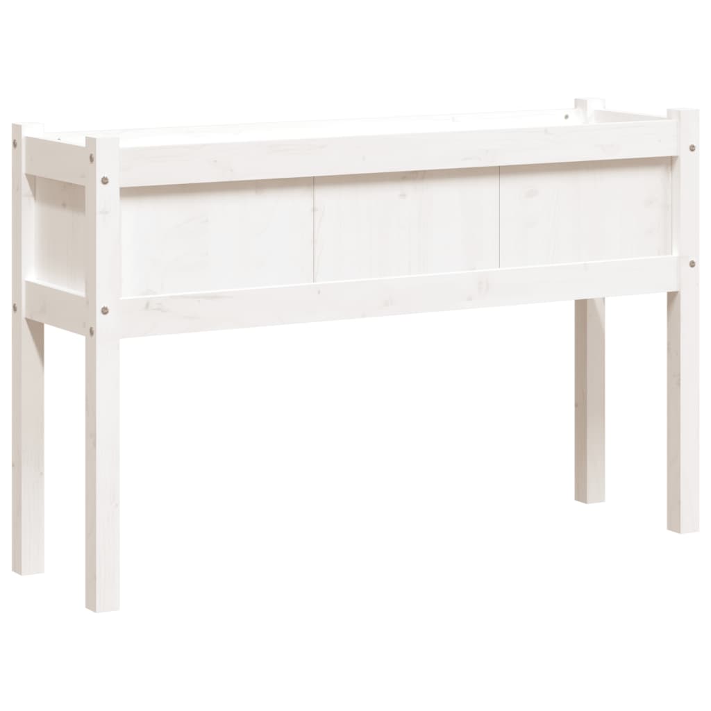 Jardinières vidaxl avec des jambes 110x31x70 cm en pin solide blanc