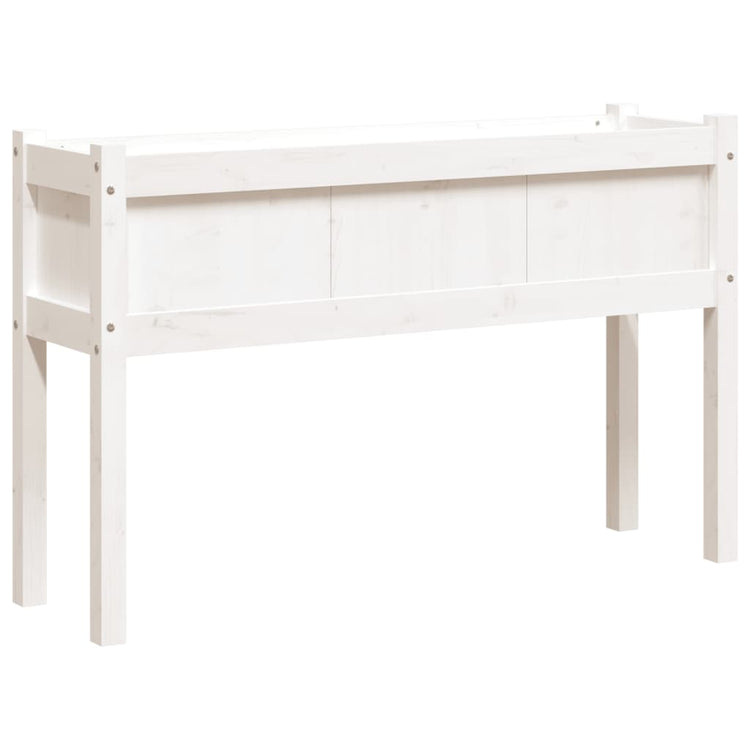 Jardinières vidaxl avec des jambes 110x31x70 cm en pin solide blanc