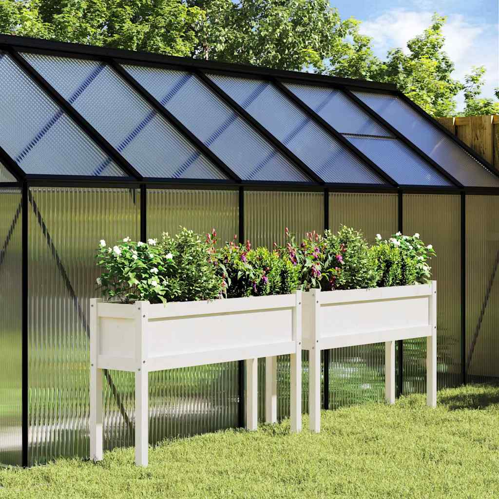 Jardinières vidaxl avec poots 2 pcs pin massif wit blanc