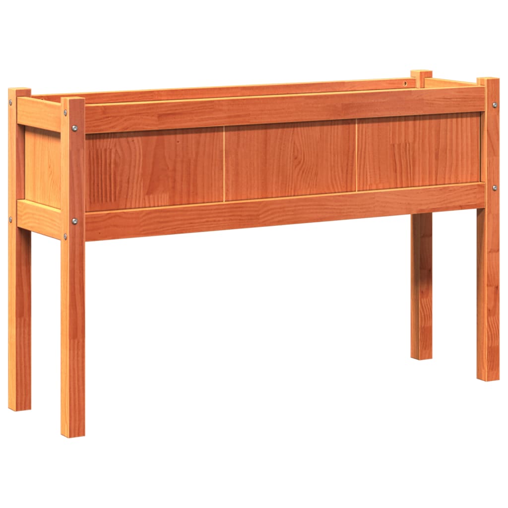 Jardinière Vidaxl avec jambes 110x31x70 cm Brunier en bois de pin