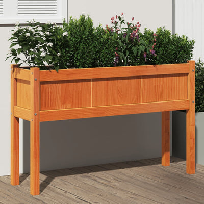 Jardinière Vidaxl avec jambes 110x31x70 cm Brunier en bois de pin