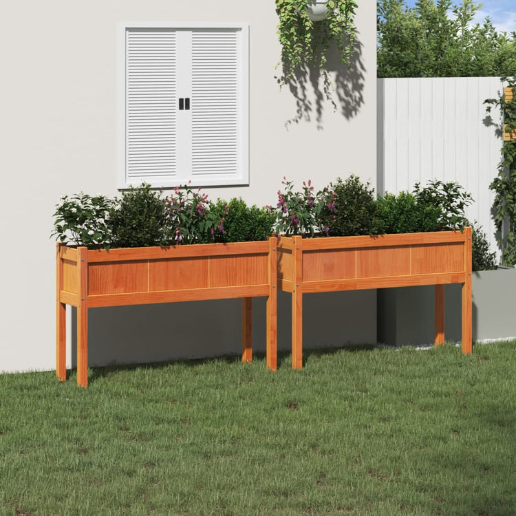 Jardinières vidaxl avec pattes 2 pcs cm lavage de pin massif brun
