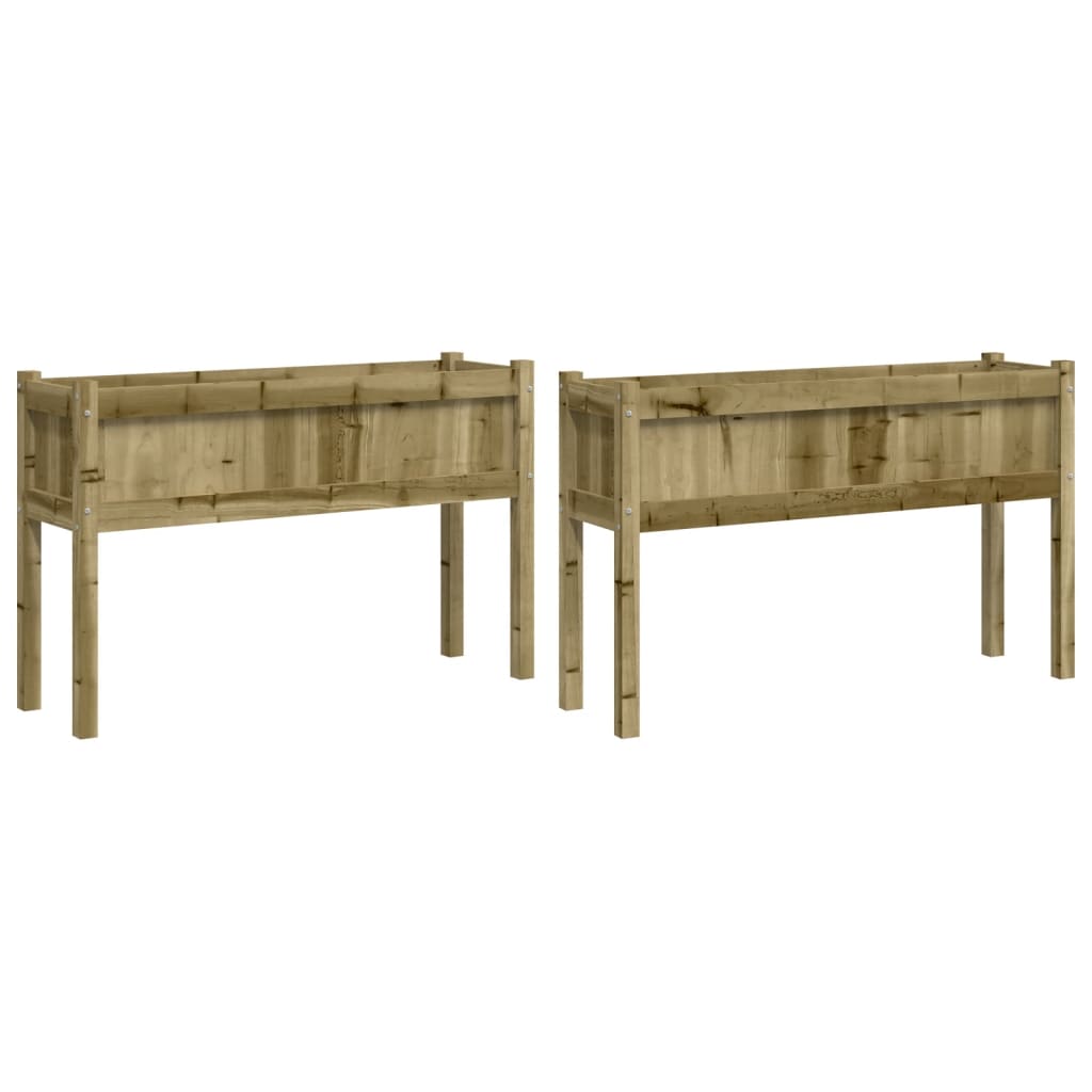 Jardinières vidaxl avec des jambes 2 pc cm en bois imprégné