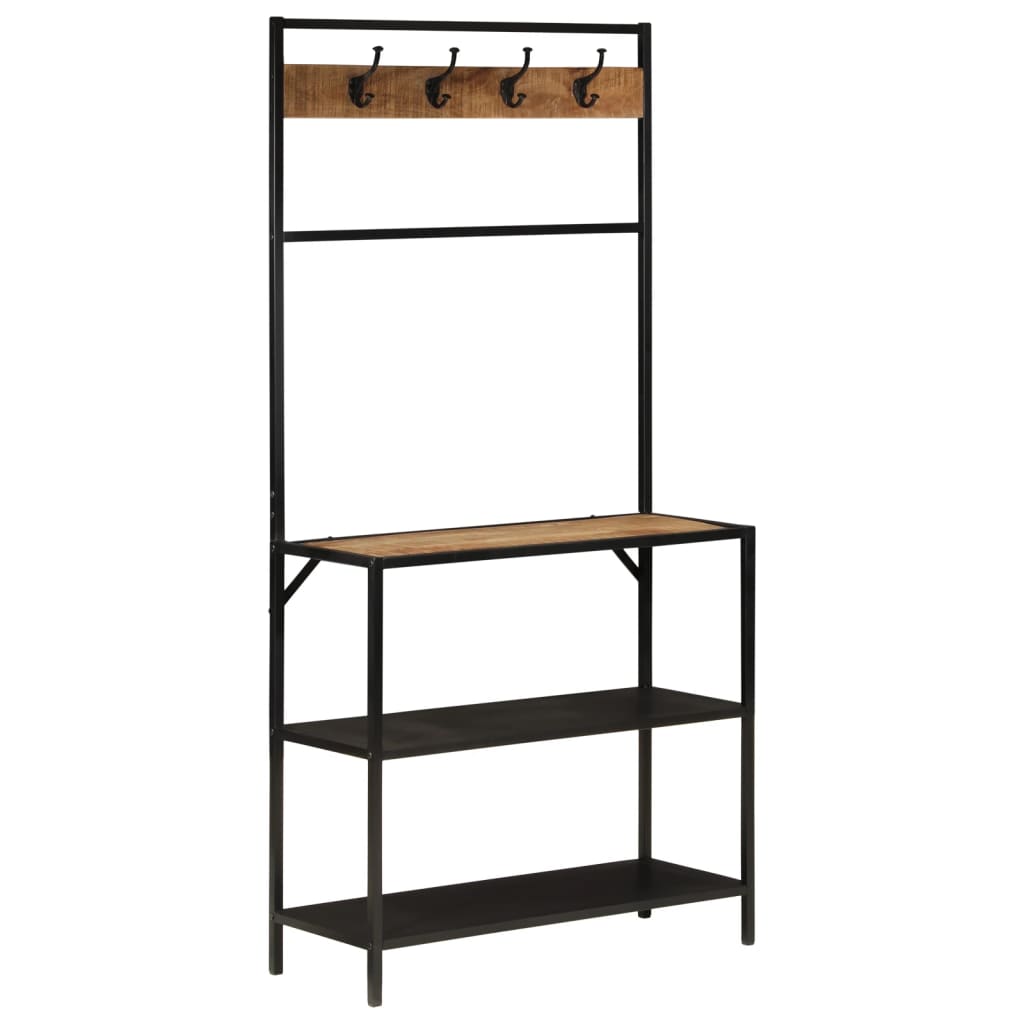 Rack de manteau Vidaxl 90x35x180 cm Bois de mangue et fer à mangue solide