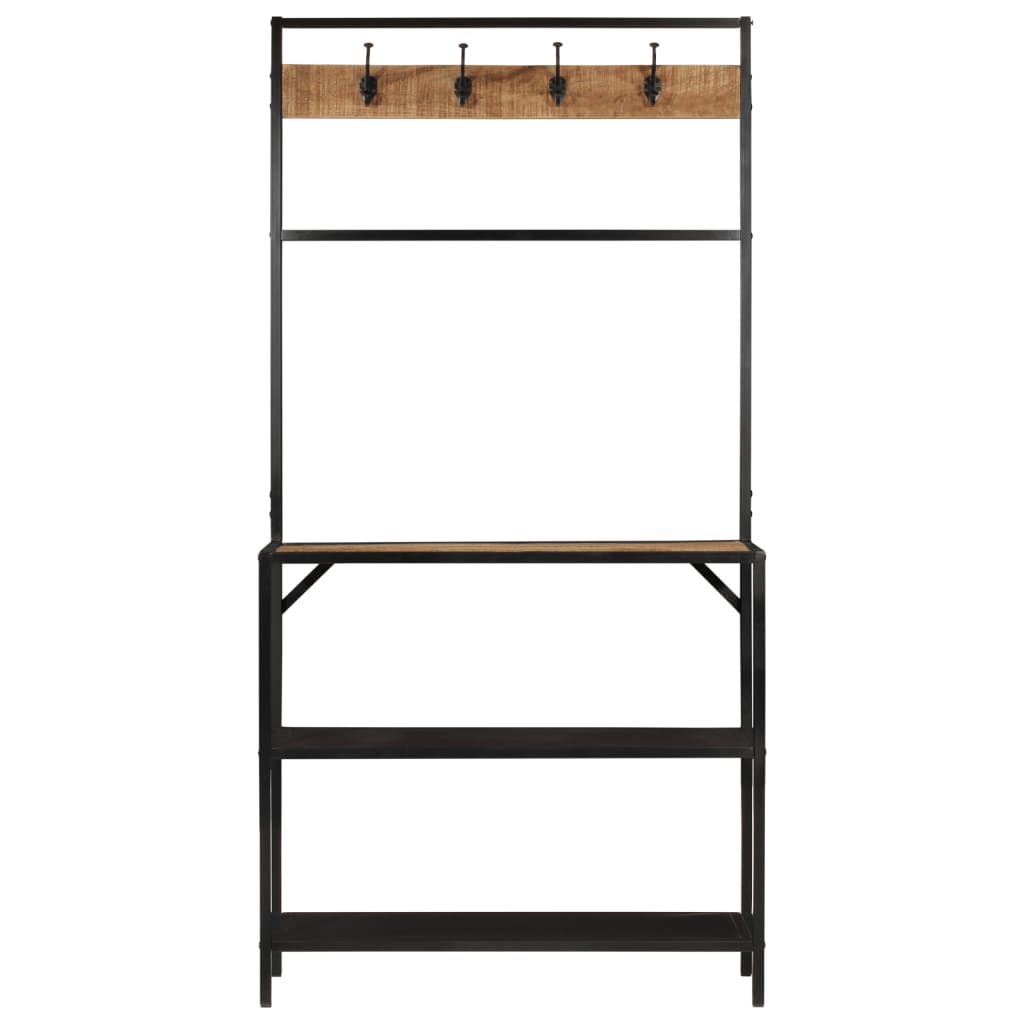Rack de manteau Vidaxl 90x35x180 cm Bois de mangue et fer à mangue solide