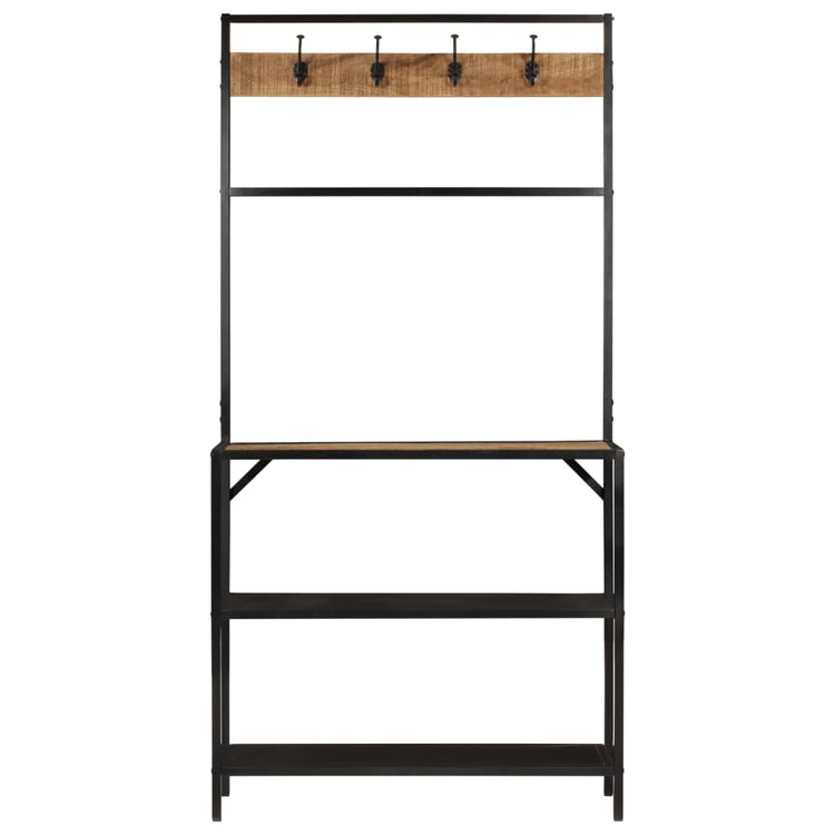 Rack de manteau Vidaxl 90x35x180 cm Bois de mangue et fer à mangue solide