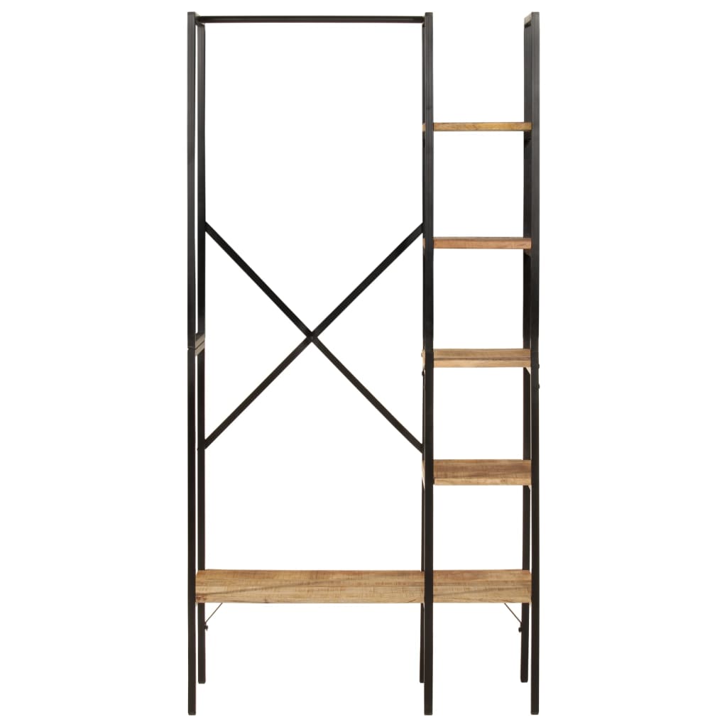 Rack de vêtements Vidaxl avec étagères 90x40x190 cm en bois de mangue solide et fer