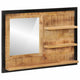 Miroir Vidaxl avec étagères 80x8x55 cm en verre et bois de mangue solide
