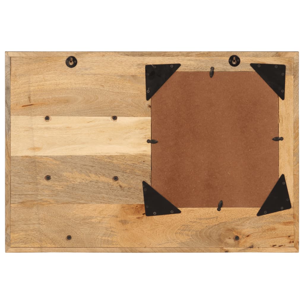 Miroir Vidaxl avec étagères 80x8x55 cm en verre et bois de mangue solide