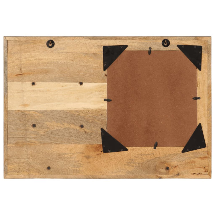 Miroir Vidaxl avec étagères 80x8x55 cm en verre et bois de mangue solide
