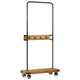 Rack de vêtements Vidaxl avec roues 90x35x190 cm en bois de mangue et fer à mangue solide
