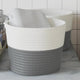 Paniers de rangement Vidaxl 2 STS Ø 24x18 cm Coton Gris et blanc