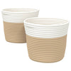 Paniers de rangement Vidaxl 2 STS Ø 24x18 cm Coton beige et blanc