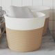 Paniers de rangement Vidaxl 2 STS Ø 24x18 cm Coton beige et blanc