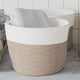 Paniers de rangement Vidaxl 2 STS Ø 24x18 cm Coton brun et blanc