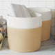 Paniers de rangement Vidaxl 2 STS Ø 28x28 cm Coton beige et blanc
