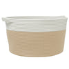 Panier de rangement Vidaxl Ø 40x25 cm coton beige et blanc