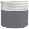Panier de rangement Vidaxl Ø 40x35 cm Coton gris et blanc