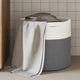Panier de rangement Vidaxl Ø 40x35 cm Coton gris et blanc