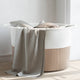Panier à laverie Vidaxl Ø 55x36 cm Coton brun et blanc