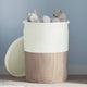 Vidaxx panier de rangement avec couvercle ø 37x50 cm coton marron et blanc