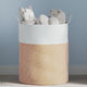 Panier de rangement Vidaxl Ø 38x46 cm Coton brun et blanc