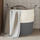 Panier de rangement Vidaxl Ø 43x38 cm Coton gris et blanc