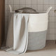 Panier de rangement Vidaxl Ø 43x38 cm Coton gris et blanc