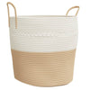 Panier de rangement Vidaxl Ø 43x38 cm Coton beige et blanc