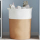 Panier de rangement Vidaxl Ø 49x65 cm Coton brun et blanc